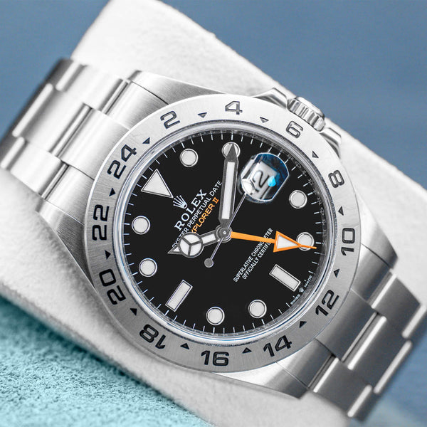 Front view of Rolex Explorer II 226570 Black Dial 2023
