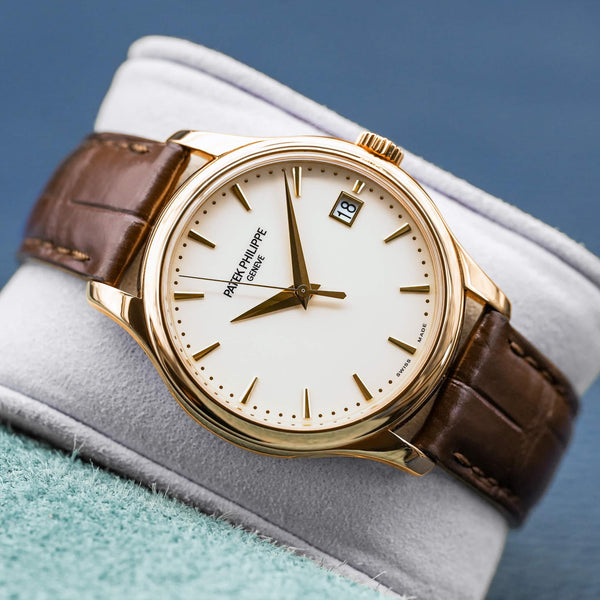 Front view of Patek Philippe Calatrava 5227J Ivory Dial