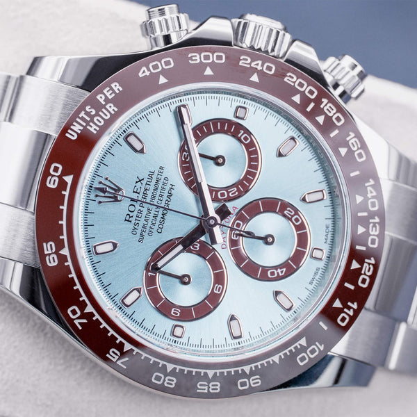 Rolex Daytona Platinum “Platona” Ice Blue Dial 116506 40mm Box & Papers