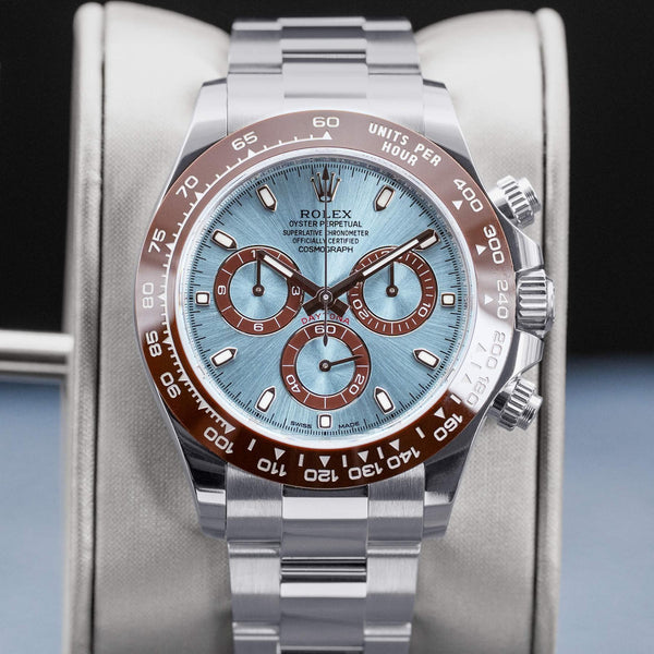 Rolex Daytona Platinum “Platona” Ice Blue Dial 116506 40mm Box & Papers