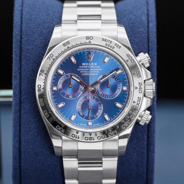Rolex Daytona White Gold 116509 Blue Dial 40mm Box & Papers