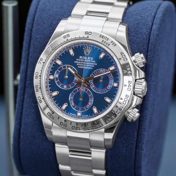 Rolex Daytona White Gold 116509 Blue Dial 40mm Box & Papers