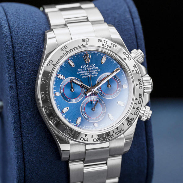 Rolex Daytona White Gold 116509 Blue Dial 40mm Box & Papers