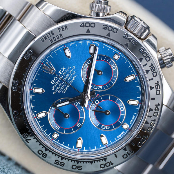 Rolex Daytona White Gold 116509 Blue Dial 40mm Box & Papers