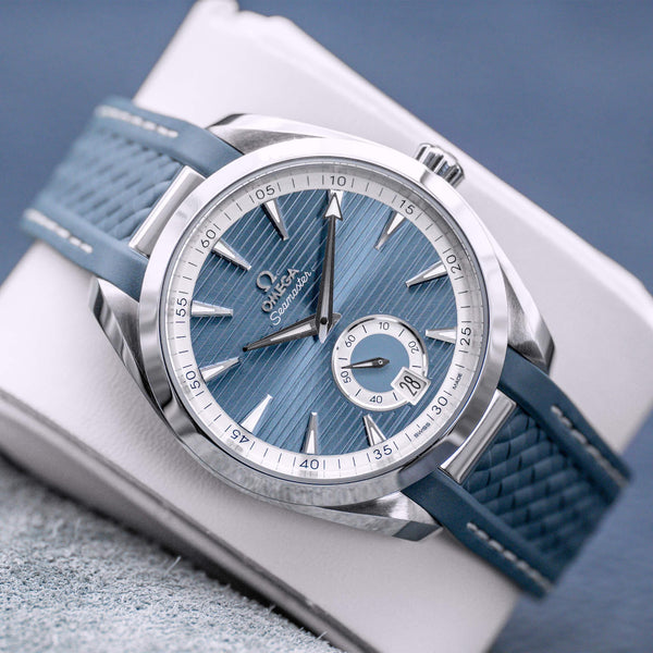 Further front view of Omega Seamaster Aqua Terra Blue Dial