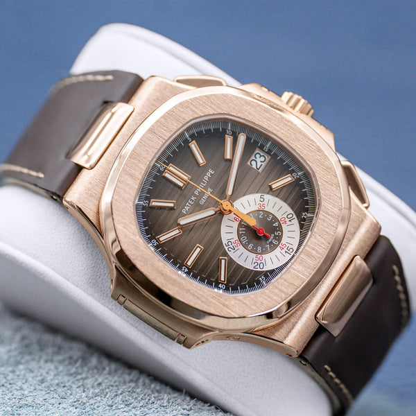 Patek Philippe Nautilus Chrono 5980R Rose Gold Brown Dial 2010 Box & Papers