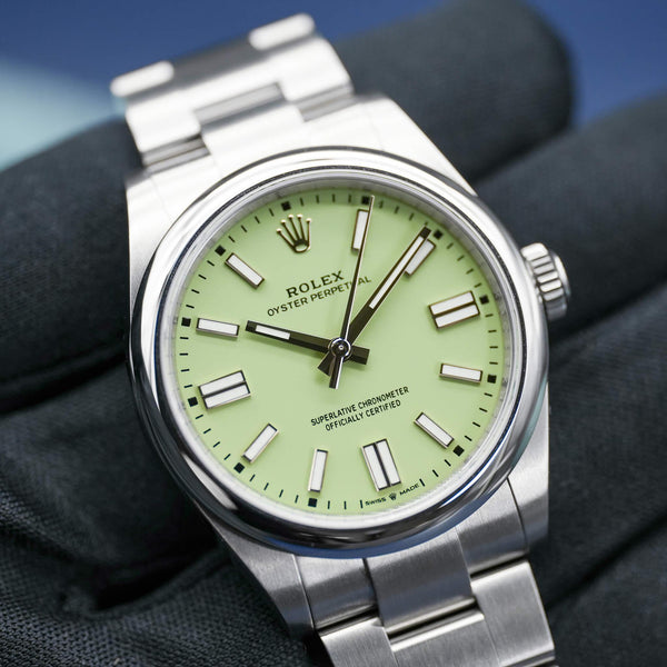 Rolex Oyster Perpetual 134300 Pistachio Dial 41mm Box & Papers