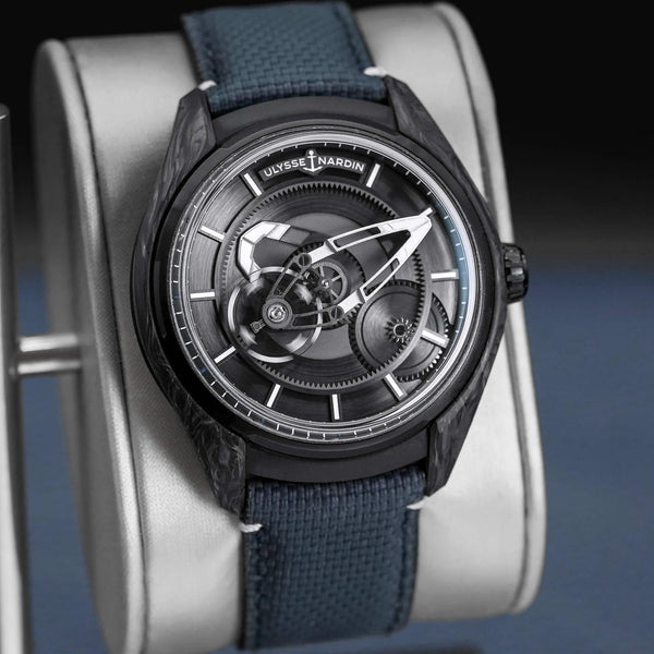 Close-up angled view of Ulysse Nardin Freak X Carbon 2303-270/CARB