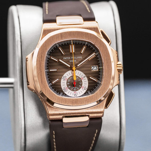 Patek Philippe Nautilus Chrono 5980R Rose Gold Brown Dial 2010 Box & Papers