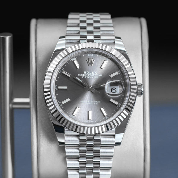 Central view of Rolex Datejust 126334 “Rhodium” Dial 