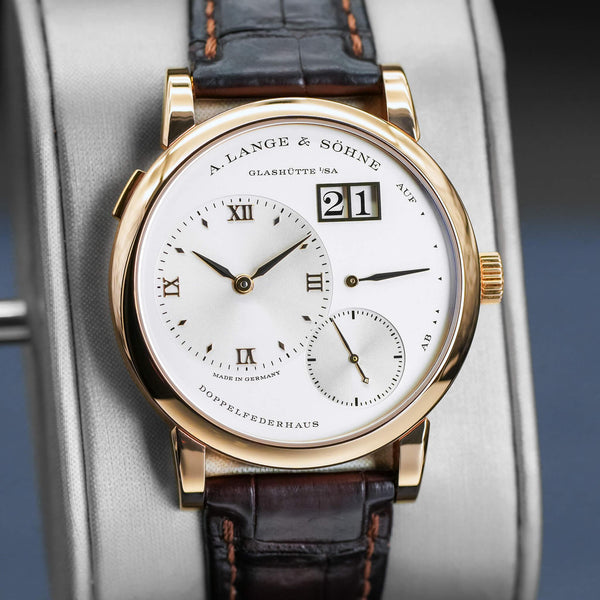 Slight angled view of A. Lange & Sohne Lange 1 191.032 Silver Dial 
