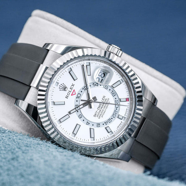 Front view of Rolex Sky-Dweller 336239 White Dial Oyster Flex