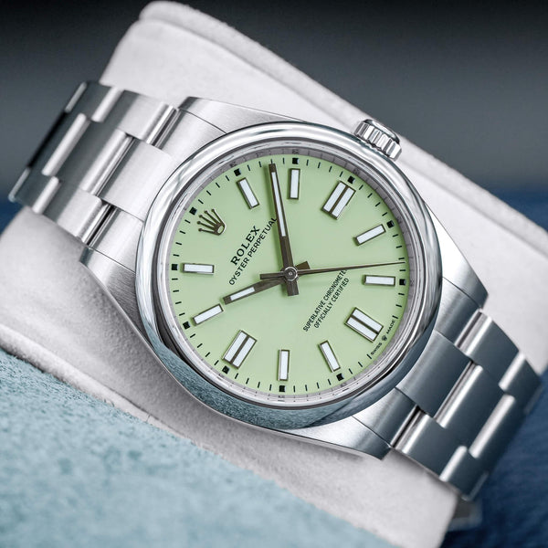 Rolex Oyster Perpetual 134300 Pistachio Dial 41mm 2025 Box & Papers