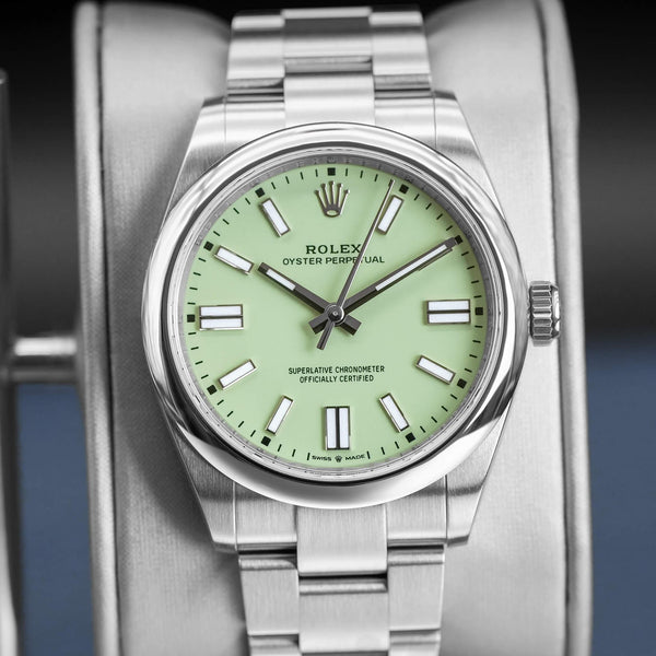 Rolex Oyster Perpetual 134300 Pistachio Dial 41mm 2025 Box & Papers