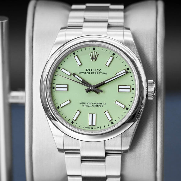 Rolex Oyster Perpetual 134300 Pistachio Dial 41mm 2025 Box & Papers