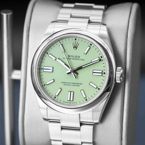 Rolex Oyster Perpetual 134300 Pistachio Dial 41mm 2025 Box & Papers