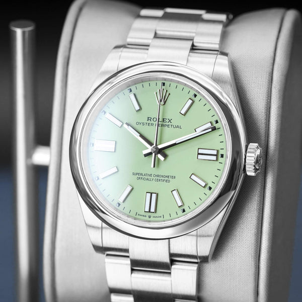 Rolex Oyster Perpetual 134300 Pistachio Dial 41mm 2025 Box & Papers