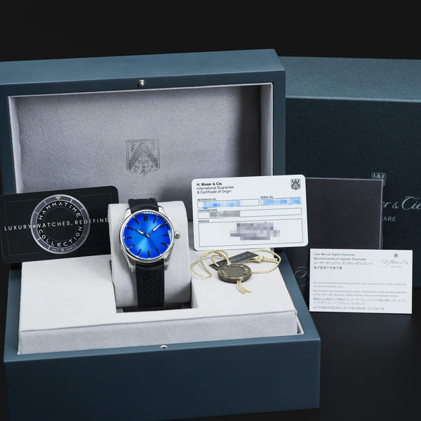 H. Moser & Cie Pioneer 3200-1217 Artic Blue Dial 40mm 2023 Box & Papers