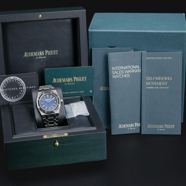 Audemars Piguet Royal Oak 15202IP "Jumbo" Extra Thin Blue with box and papers