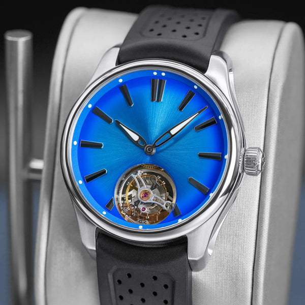 H.Moser & Cie Pioneer Tourbillon Arctic Blue 40mm 2024 Box & Papers