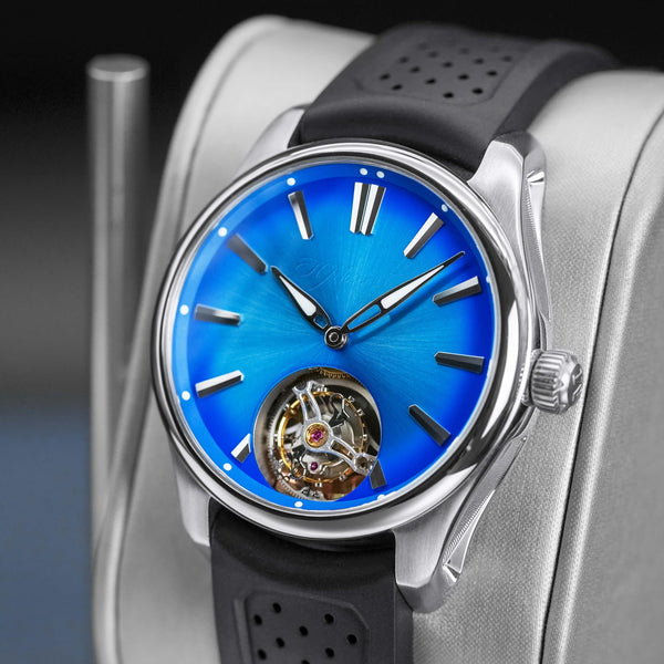 H.Moser & Cie Pioneer Tourbillon Arctic Blue 40mm 2024 Box & Papers