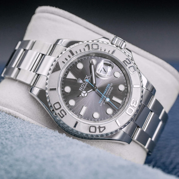 Front view of Rolex Yacht-Master 116622 Rhodium Dial 