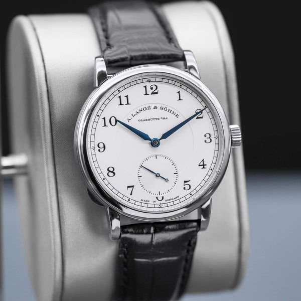 Close-up angled view of A. Lange & Sohne 1815 235.049 Silver Dial