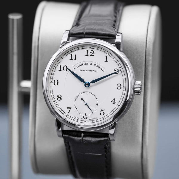 Close-up opposing view of A. Lange & Sohne 1815 235.049 Silver Dial