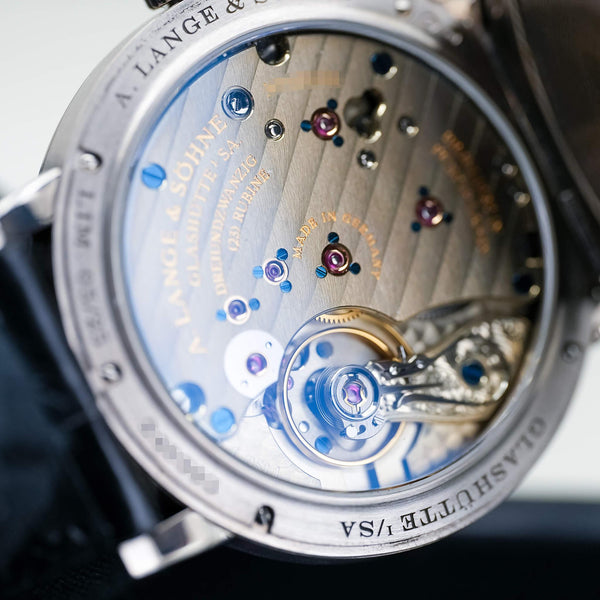 Caseback of A. Lange & Sohne 1815 235.049 Silver Dial showing movement