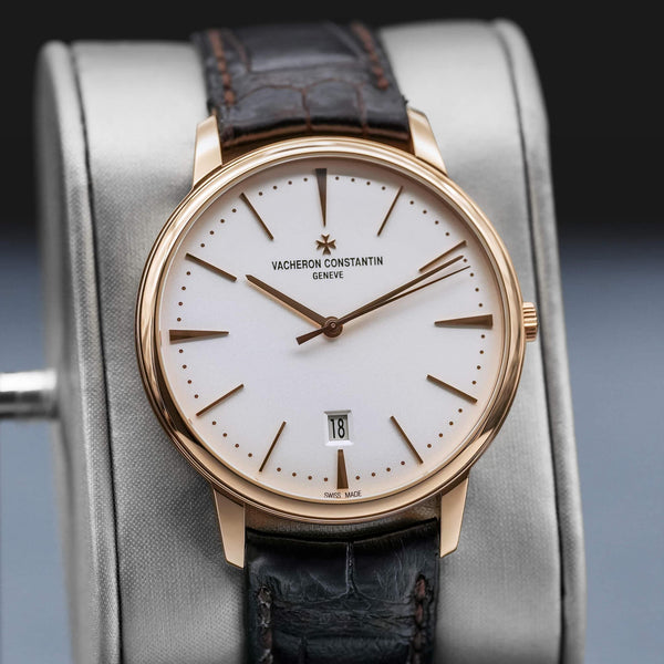 Slight angled view of Vacheron Constantin Patrimony 85180 Silver Dial