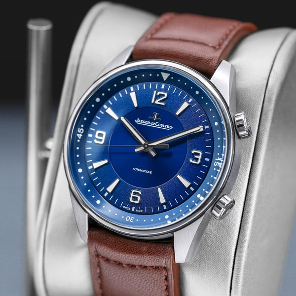 Angled opposing view with reflection of Jaeger-LeCoultre Polaris Q9008480 Blue Dial