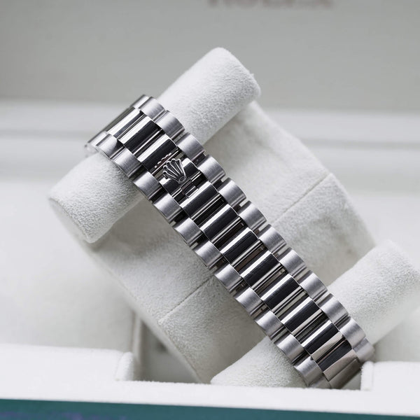 strap and buckle detail Rolex Day-Date 118239 Silver Dial