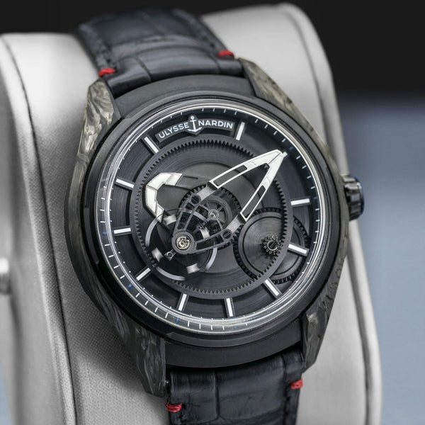 Close-up angled view of Ulysse Nardin Freak X Carbon 2303-270/CARB