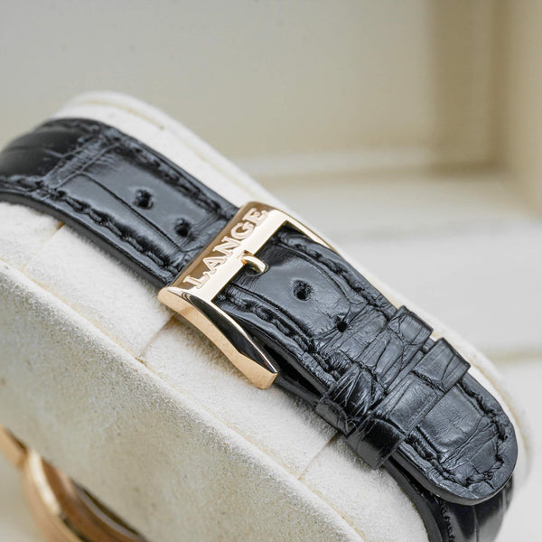 A. Lange & Sohne Lange 1 191.032 Rose Gold strap and buckle detail