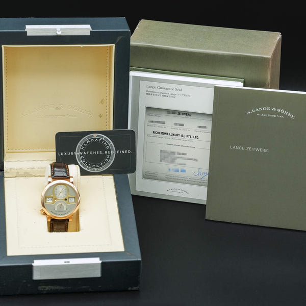 A. Lange & Sohne Zeitwerk 140.032 Rose Gold 41.9mm Box & Papers