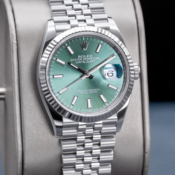 Rolex Datejust 126234 Green Dial 36mm Fluted Jubilee 2025 NEW Box & Papers