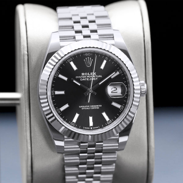 Slight angled view of Rolex Datejust 126334 Black Dial