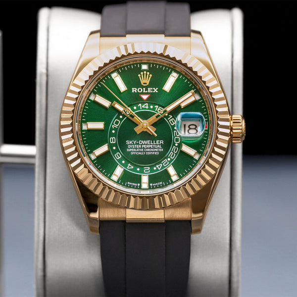 Rolex Sky Dweller 336238 Yellow Gold Green Dial 42mm 2025 Box & Papers