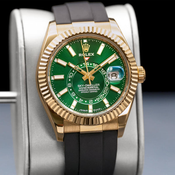 Rolex Sky Dweller 336238 Yellow Gold Green Dial 42mm 2025 Box & Papers
