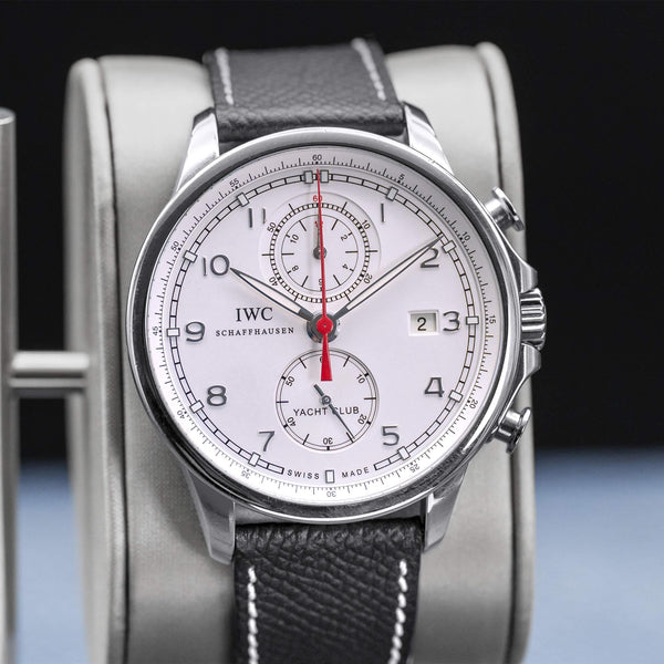 Slight angled view of IWC Portugieser Yacht Club Chronograph IW390211 