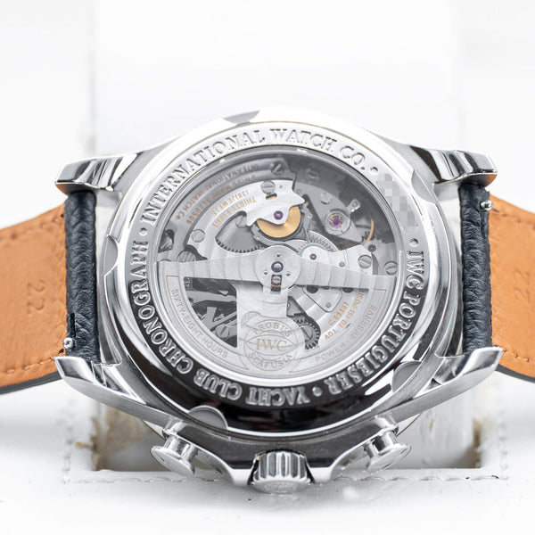 Caseback of IWC Portugieser Yacht Club Chronograph IW390211 showing movement