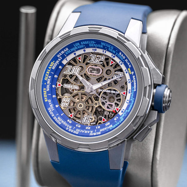Close-up opposing view of Richard Mille World Timer RM63-02 