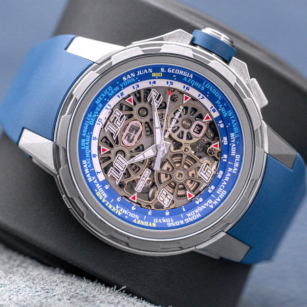 Front view of Richard Mille World Timer RM63-02 Titanium 47mm 2021