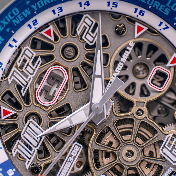 Closer look at Richard Mille World Timer RM63-02 dial