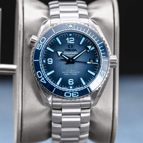 Omega Seamaster Planet Ocean “Summer Blue” Dial 39.5mm 2023 Box & Papers