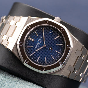 Audemars Piguet Royal Oak 15202IP "Jumbo" Extra Thin Blue 39mm 2018 Box & Papers