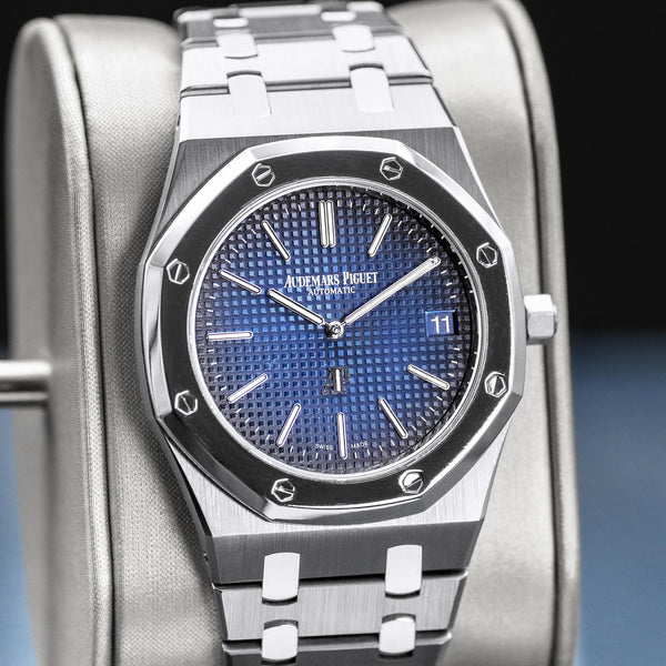 Audemars Piguet Royal Oak 15202IP "Jumbo" Extra Thin Blue 39mm 2018 Box & Papers