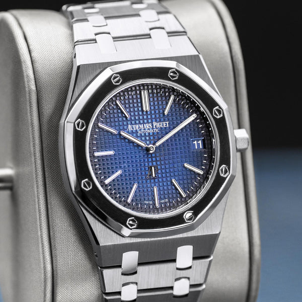 Audemars Piguet Royal Oak 15202IP "Jumbo" Extra Thin Blue 39mm 2018 Box & Papers