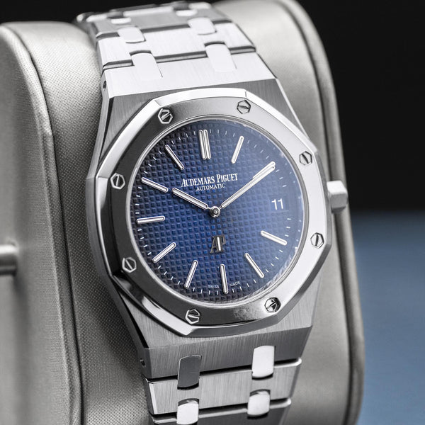 Audemars Piguet Royal Oak 15202IP "Jumbo" Extra Thin Blue 39mm 2018 Box & Papers