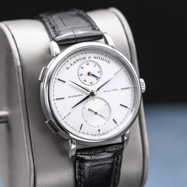 A. Lange & Sohne Saxonia Dual Time 385.026 Silver Dial 40mm 2015 Box & Papers